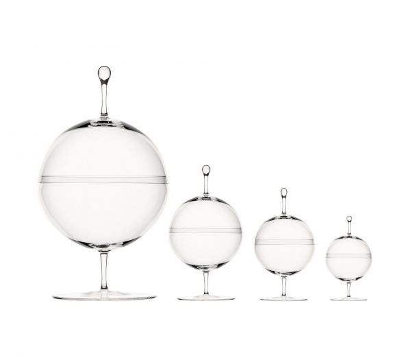 Бонбоньерка CANDY DISH II, диам 100 мм, высота 175 мм муслиновое стекло