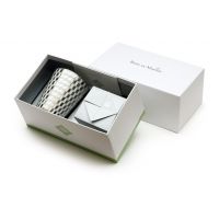 TOMETO GRIS PLATINE Свеча парфюмированная, лиможский фарфор с платиновым декором, серый, 200 г, пода
