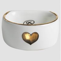 Держатель кольцо для салфеток Rory Dobner GOLD LOVE HEART , фарфор