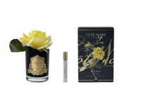 Роза-диффузор FRENCH ROSE YELLOW желтый черная ваза, 1 спрей 10 мл