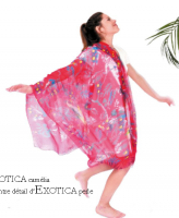 EXOTICA CAMELIA Шаль-парео EXOTICA CAMELIA, 110/180, розовый, шелк жоржет, кристаллы на углах