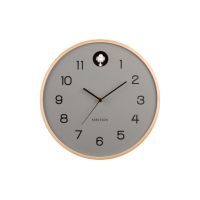 Часы настенные с кукушкой Karlsson CUCKOO, дерево береза, 31.6х31.5х6 см, батарейки 1x AA и 2x LR14C Present Time
