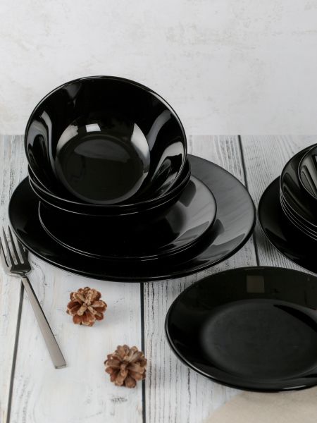 Столовый набор ЛИЛИ ЧЕРНЫЙ 16 предметов LUMINARC