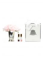 SEVEN ROSE French pink Букет роз цвет розовый , ваза металл, 2 спрея ВхШхД 21х17х17 см