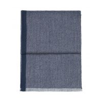Herringbone dark blue/grey Плед 130/190 беби альпака 100% , 470 гр