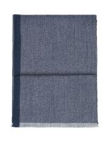 Herringbone dark blue/grey Плед 130/190 беби альпака 100% , 470 гр