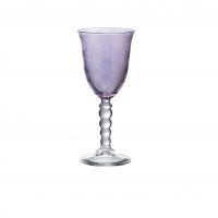 Набор бокалов Cre Art Perle Violet для вина 2шт, хрустальное стекло, 17.5 см
