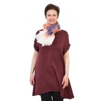 VOYAGE CORAIL Шаль Voyage Corail 100/200 коралловый синий на белом, 85% хлопок 15% шелк