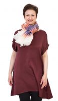VOYAGE CORAIL Шаль Voyage Corail 100/200 коралловый синий на белом, 85% хлопок 15% шелк