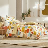 Постельное бельё BLOCKS OCHRE пододеяльник 155x200, простынь 180х290, наволочки 50х75*2шт