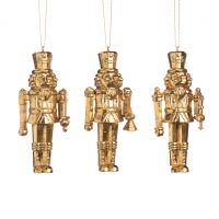 METALL.NUTCRACKER ORN ASS/3 GLD Щелкунчики золотые 12,5 см (3шт набор)