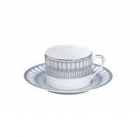 Чайная пара Deshoulieres ARCADES GRIS PLATINE, 160 мл, лиможский фарфор