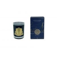 EAU DE VIE Свеча 185 гр, черный стаканчик, золотой декор, ВхШхД 13,5х8х8 см соевый воск, время гор