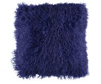 Tibetan Navy BlueПодушка синяя мех тибетской козы 40x40, длина 10-15 см