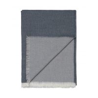 VENICE white/grey blue Плед 130/190 74% беби альпака 26% овечья шерсть 675 гр