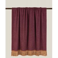 Плед SOFT BAMBOO BURGUNDY с тесьмой BRIGITTE, бордовый, 160х200 см, бамбук 40% полиэстер 60%, 820г FRATI HOME