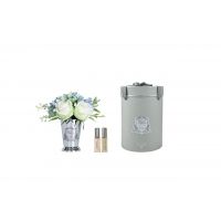 Summer Posy BlueДиффузор букет розы с гортензиями, ,бело-голубой, серебряная ваза, металл, спрей 10