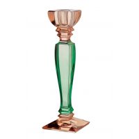 Подсвечник Cre Art Candel-04, зеленый с розовым, h 25,5cm стекло