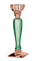 Подсвечник Cre Art Candel-04, зеленый с розовым, h 25,5cm стекло