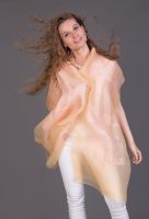 SILK Шаль , желто-розовая, 45/210 шелк