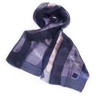 SILK Шаль , фиолетовая с кругами, 45/210 шелк