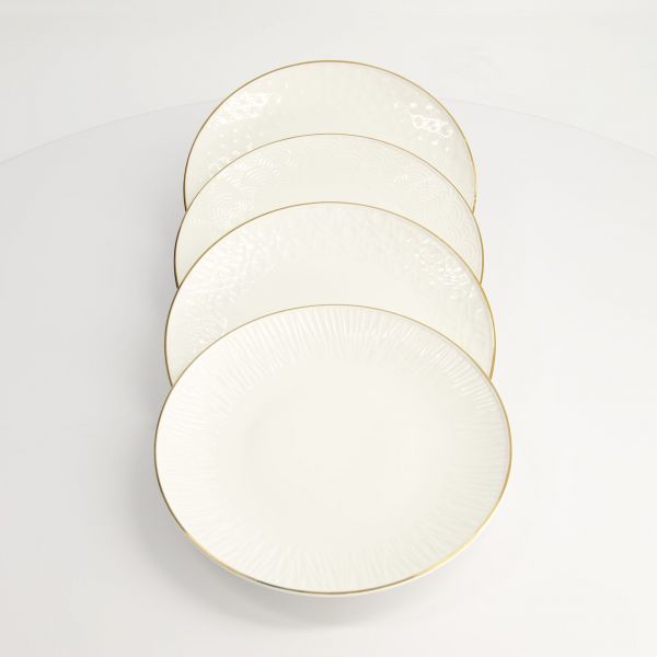 Набор тарелок Nippon White Gold 4 шт 19 см, фарфор TOKYO DESIGN
