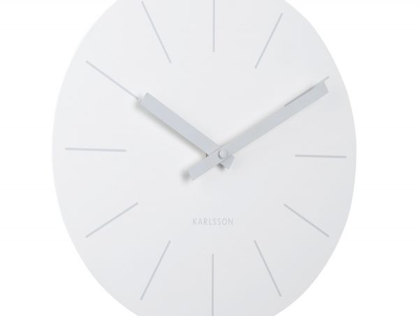 Часы настенные Karlsson ARLO PENDULUM с маятником, белый, сталь, 30х41х1.5 см, бесшумный механизм, батарейка 1x AA (не входит в комплект) Present Time
