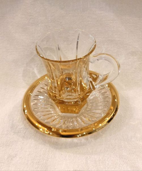MACASSAR TEA PAIRЧайная пара 6 шт, хрусталь, золото 24К , H.21