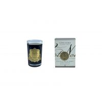 FLEUR DE THE AU JASMINСвеча 75 гр, черный стаканчик, золотой декор, ВхШхД 11х7,5х7,5см соевый воск