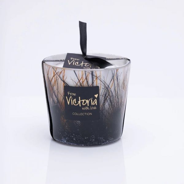 Свеча ароматическая Victoria with Love Plumeau brown 400гр, выдувное стекло