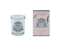 Свеча ROSE PETAL 450 гр , белый стаканчик, серебряный декор, время горения 100