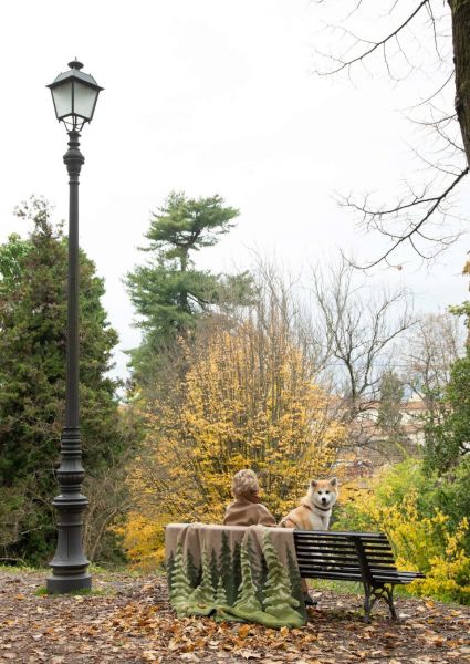 Плед Frati BOSCO VERDE бежево-зеленый 150x190 см шерсть 55% полиэстер 45%, 1070г
