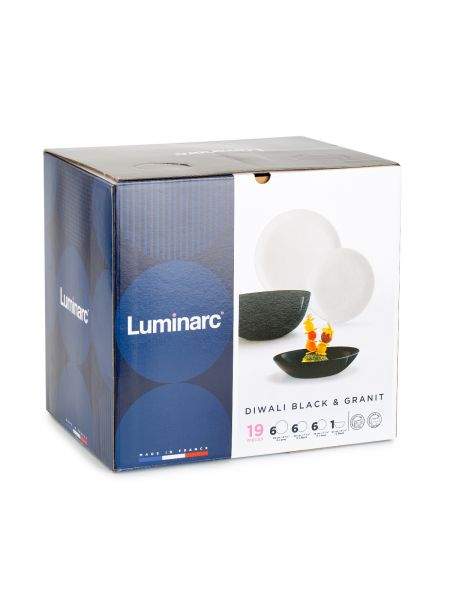 Набор столовый ДИВАЛИ БЛЭК ЭНД ГРАНИТ 19пр LUMINARC