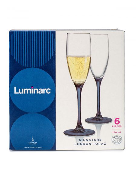 Набор бокалов для шампанского ЭТАЛОН ЛОНДОН ТОПАЗ 6шт 170мл LUMINARC