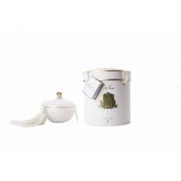 White Round Art Deco Свеча 300 гр, кисточка ароматизированная, спрей 5 мл для кисточки, соевый воск