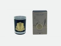 Свеча PROSECCO 185 гр, черный стаканчик, золотой декор, ВхШхД 13,5х8х8 см соевый воск, время горен