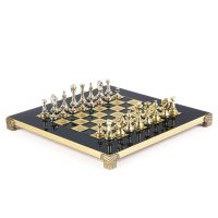 CLASSIC METAL CHESSШахматы классические, золото с серебром, зеленый, 28х28 см, металл