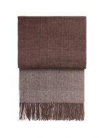 HORIZON plum/cognac Плед 130/200 , 50% альпака + 40% овечья шерсть + 10% микрофибра, 560 гр