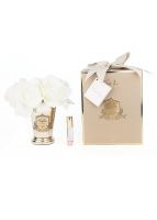 SEVEN ROSE CHAMPAGNE GOLD Букет роз цвет шампань , ваза золото, 2 спрея ВхШхД 21х17х17 см