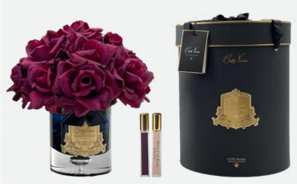GRAND BOUQUET black glass carmine redБольшой букет роз, 2 спрея по 10 мл, черная ваза, крас