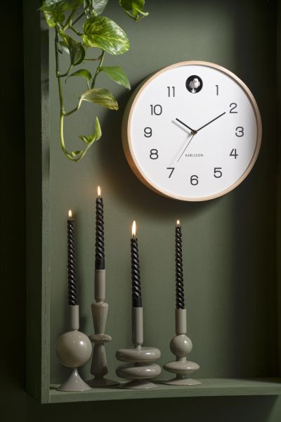 Часы настенные с кукушкой Karlsson дерево береза Present Time
