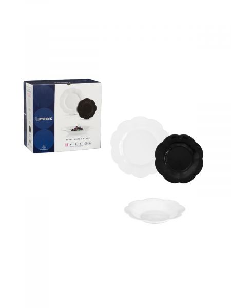 Набор столовый FLORE OPAL&BLACK 18предметов LUMINARC