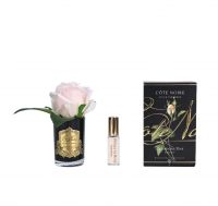 Бутон розы диффузор ROSE BUD champagne pink, черная ваза, 1 спрей 5 мл