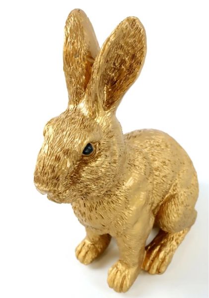 Заяц золотистый BUSY BUNNY 11x8x16 см, полирезин, Hoff Interieur