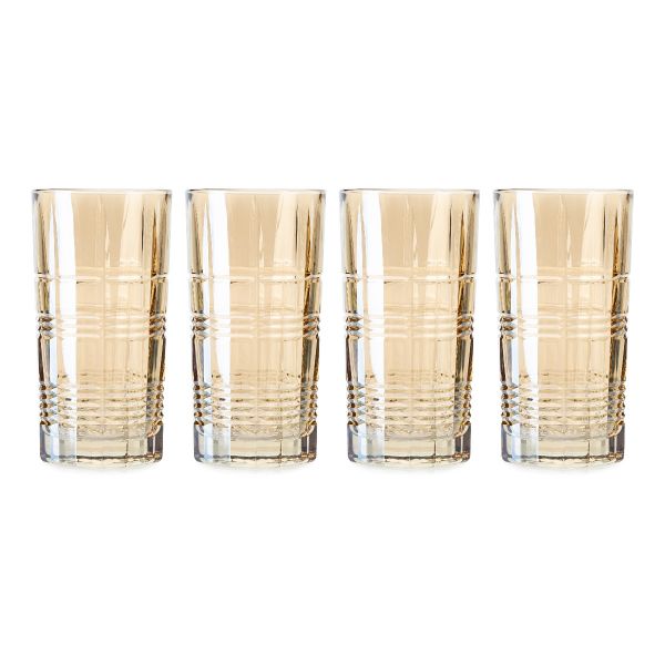 Набор стаканов ДАЛЛАС ЗОЛОТОЙ МЕД 4шт 380мл высокие LUMINARC