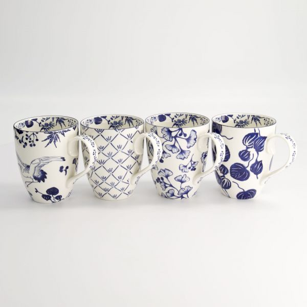 Набор кружек Flora Japonica 4 шт, 8.5x10.2 см, 340 мл, фарфор TOKYO DESIGN
