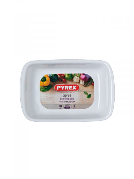 Форма для запекания и выпечки SUPREME белая 30х20см прямоугольная PYREX