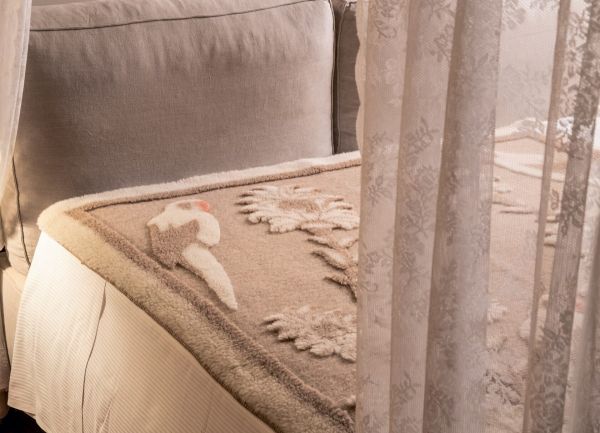Плед Frati ANTIGUA бежевый 150x190 см, шерсть 55% альпака 25% полиэстер 20%, 990г
