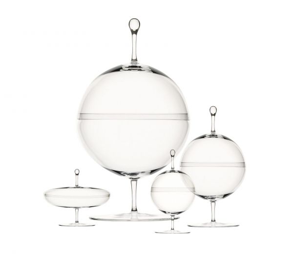 Бонбоньерка CANDY FLAT, муслиновое стекло, диам 118 мм выс 109 мм 0,06 cl