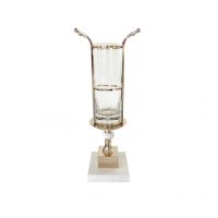 Ваза Cote Noire Gold Urn, стекло, белый мрамор, золотой декор, 77х31х26